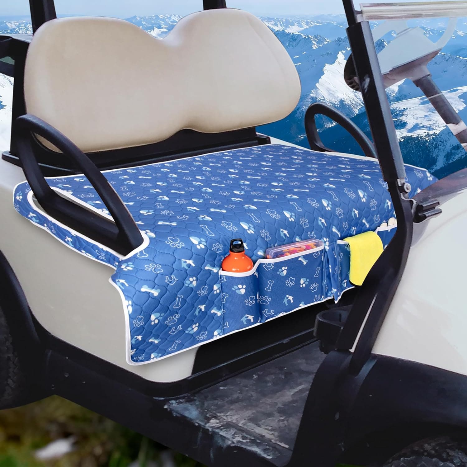 Universal Golf Cart Seat Covers with Pockets